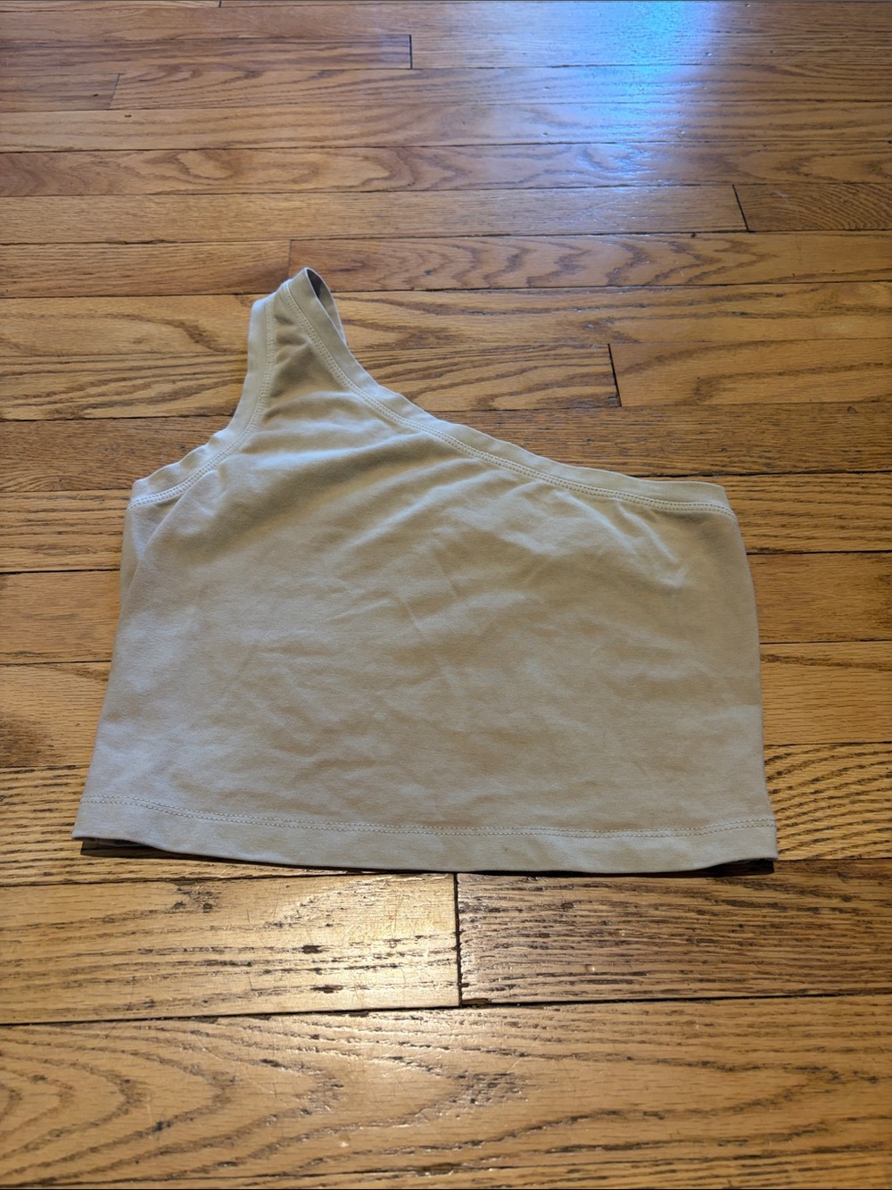 XS Cotton Citizen Brisbane One-Shoulder Tank in Vintage Sand Dune